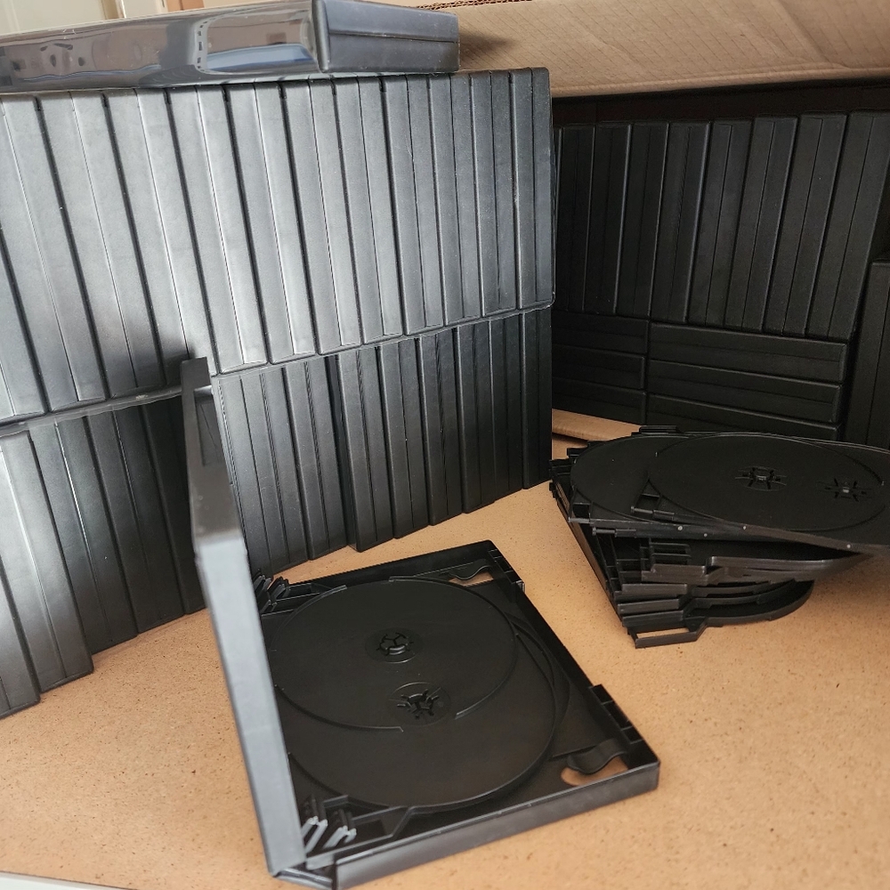 58 X New Black Multi CD Plastic Case Holders + Additional Inserts